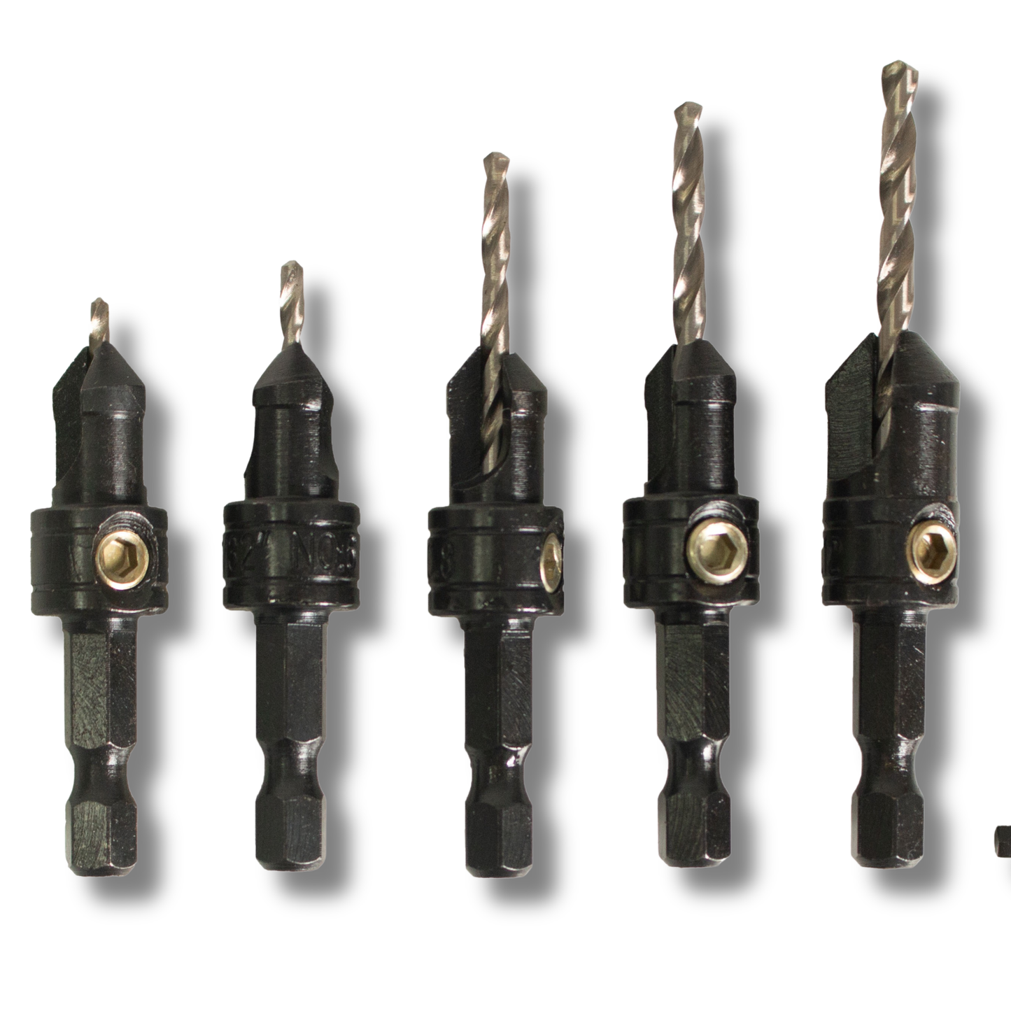 Abracs countersink drill bit with pilot for timber, MDF and chipboard – single bit sizes 2.0mm to 3.6mm