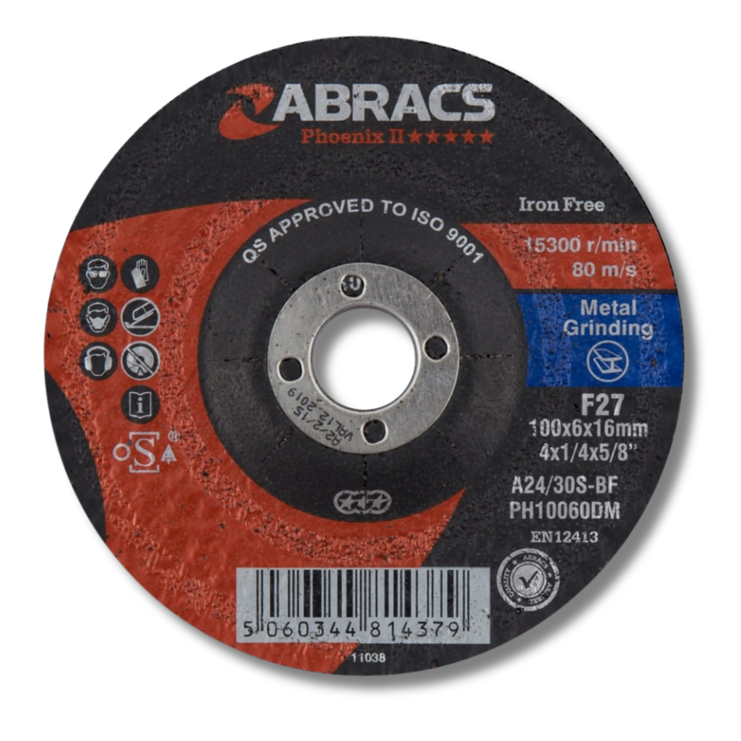 6mm metal grinding disc for angle grinders – choose Abracs Proflex or Phoenix II (100–230mm)
