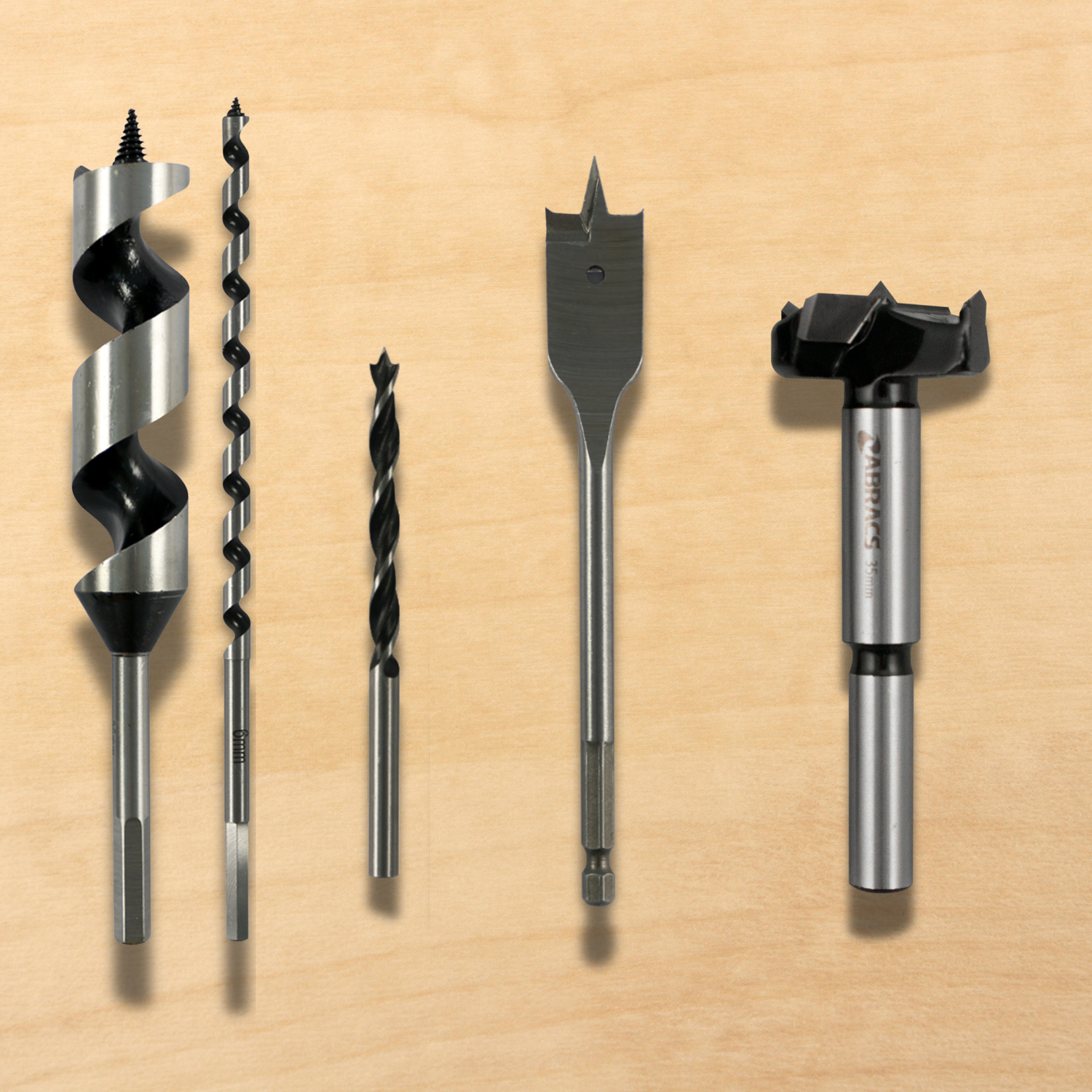 Wood drill bits – brad point, auger, spade and hinge cutters (UK)