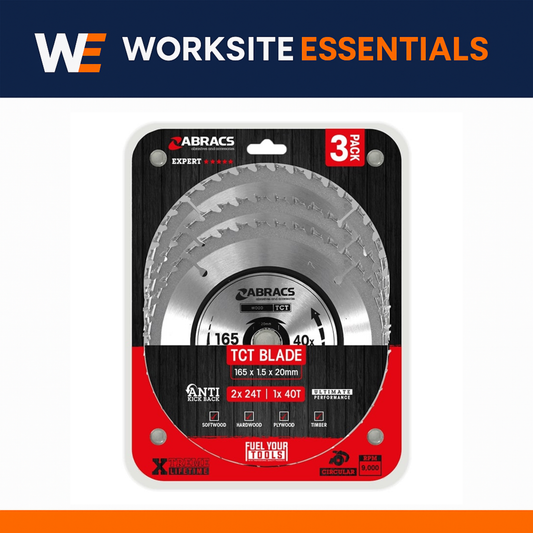 3-Piece TCT Circular Saw Blade Set – 165mm Wood Cutting Blades (Rip & General Purpose)