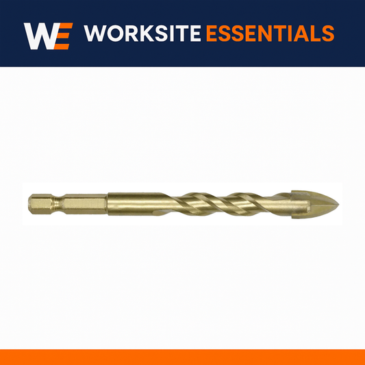 Tile & Glass Drill Bits – 4-Tip Carbide, Titanium Coated with ¼” Hex Shank | Abracs Professional Grade