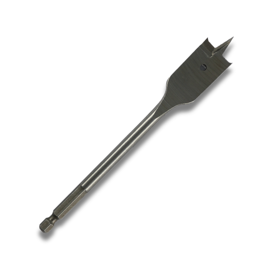 Abracs flat wood drill bit (spade bit) with hex shank, 152mm long, for drilling wood and timber
