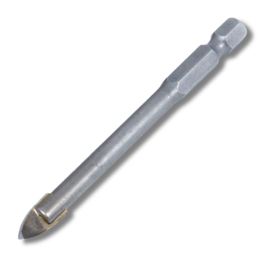 Abracs tile and glass drill bit with spear point tungsten carbide tip and 1/4 inch hex shank